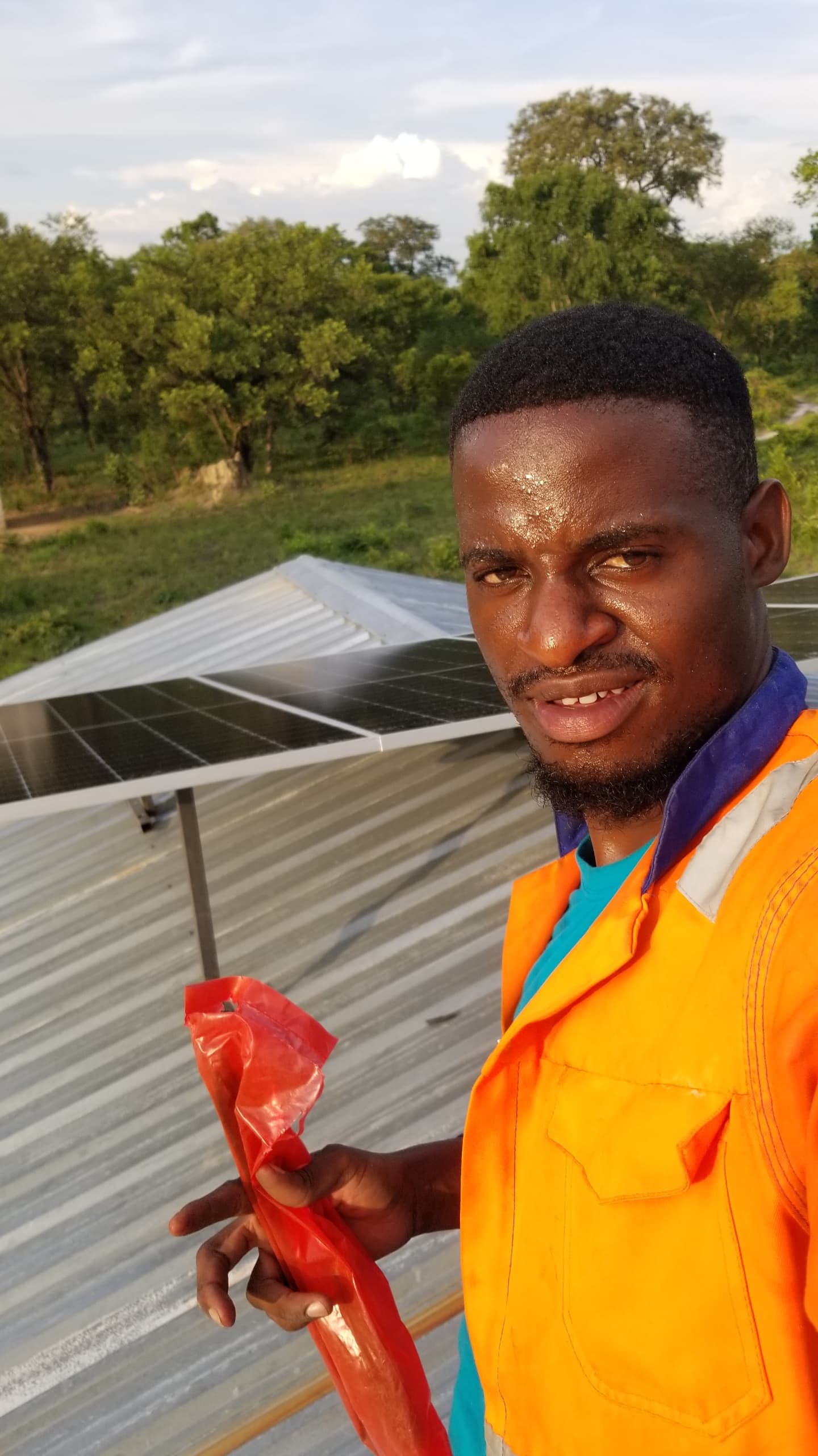 Solar panel installation in progress